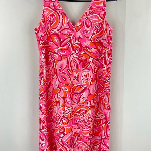 Lilly Pulitzer NWT Calissa Dress Pink Pout Mango Salsa Size 00 - Picture 6 of 8